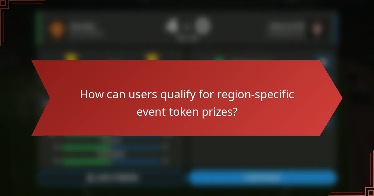 How can users qualify for region-specific event token prizes?