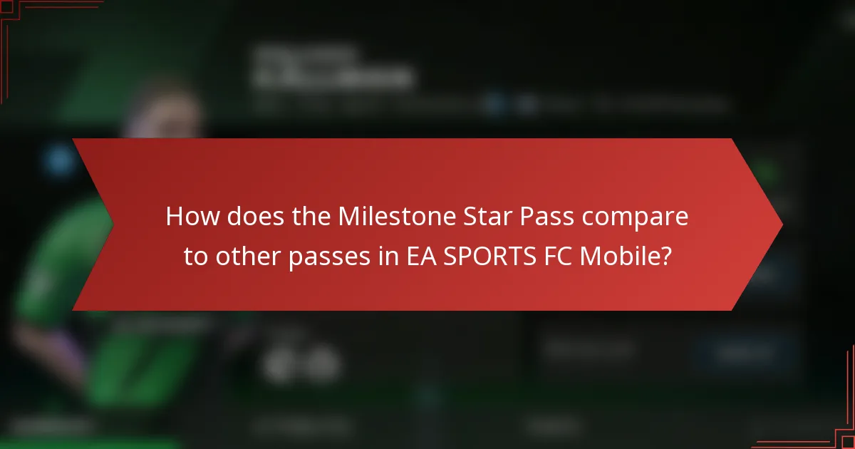 How does the Milestone Star Pass compare to other passes in EA SPORTS FC Mobile?