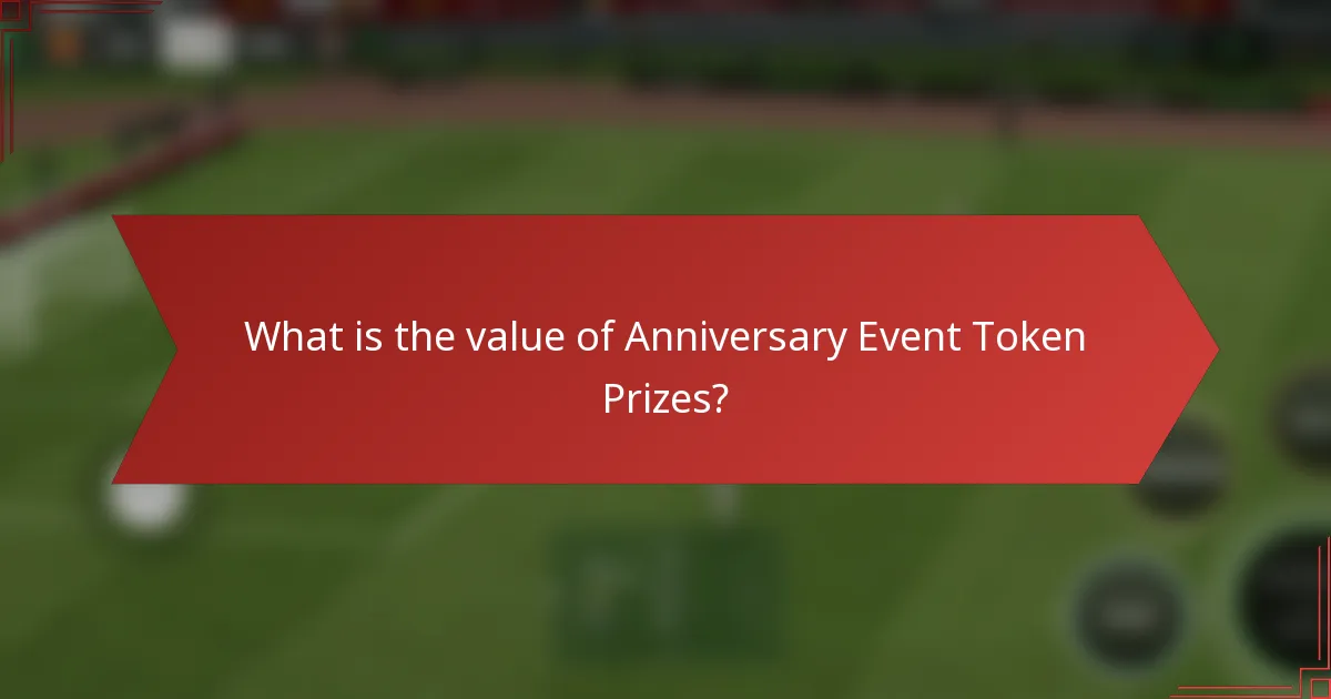 What is the value of Anniversary Event Token Prizes?